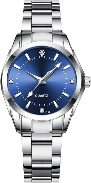 Ladies bond Wrist Watches Women Watch Classic Silver Stainless Steel Waterproof Quartz Analog Watch Fashion 