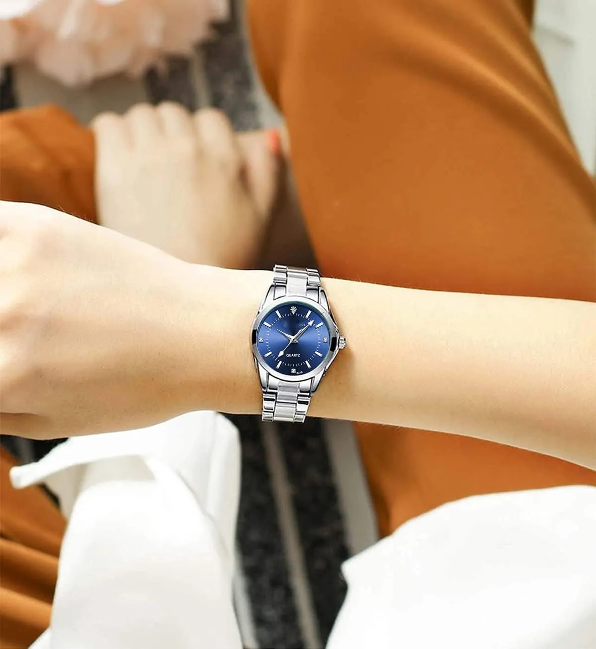 Ladies bond Wrist Watches Women Watch Classic Silver Stainless Steel Waterproof Quartz Analog Watch Fashion 