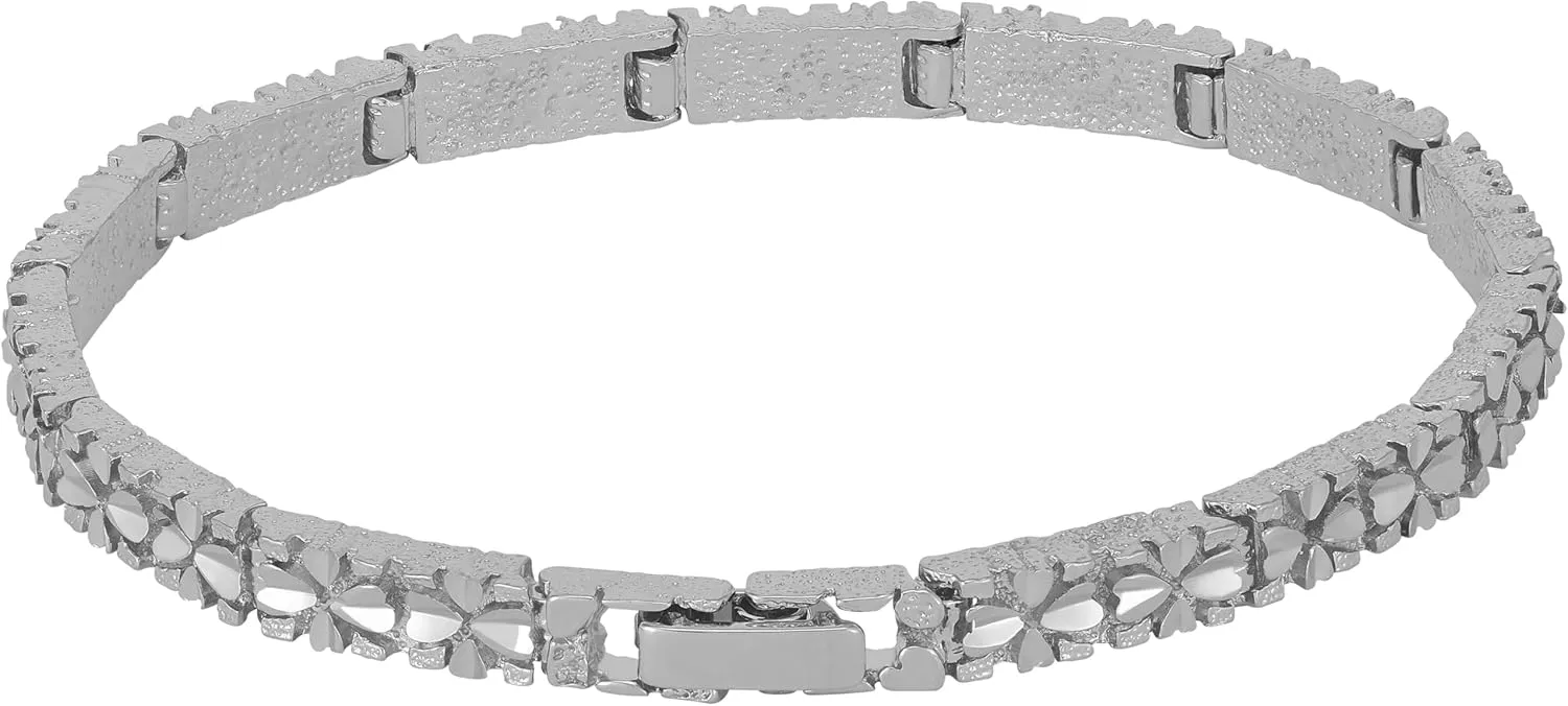 Ladies Bracelets for Women 24k Real Gold Plated LIFETIME cascade gear JEWELRY 6mm Modern Nugget 