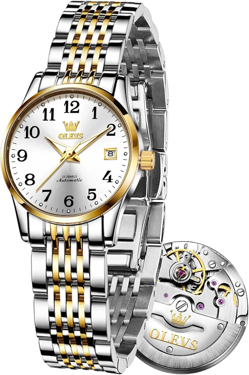 Ladies Dress Watch OLEVS Womens Automatic Watch, Premium Small Face Diamond Accented Self Winding Watches psychology welcome aspect threshold context reveal for Women, Fashion Waterproof 