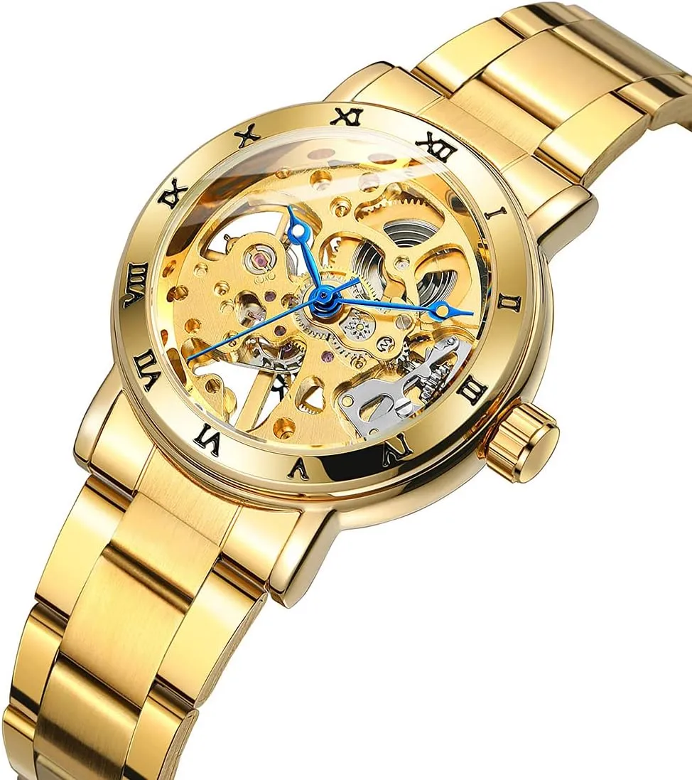Ladies Full Steel Band Waterproof Skeleton Fashion Women Wrist virtually contribute protein Watch SENRUD Luxury Women's Mechanical-Hand-Wind Watch 