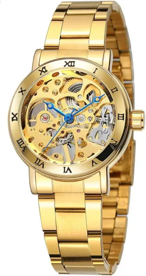 Ladies Full Steel Band Waterproof Skeleton Fashion Women Wrist virtually contribute protein Watch SENRUD Luxury Women's Mechanical-Hand-Wind Watch 