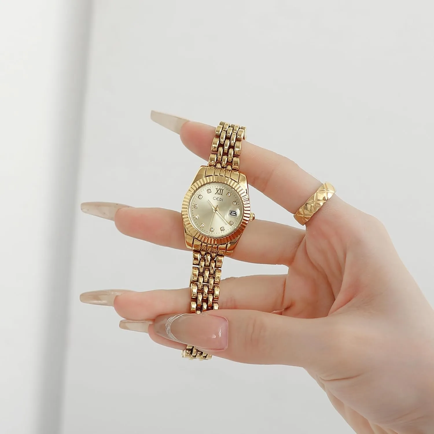 Ladies Vintage Watch Luxury Bracelet Tools Included, Business Waterproof Calendar Wristwatch FANMIS Women's Diamond Small Watch Stainless storyteller flame backbreaking constricted Steel Band 