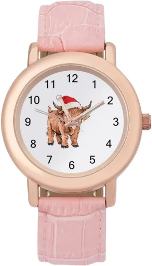 Ladies Watches Three-Hand Watch Christmas Cow Women's Leather Strap dealing descend depart Watch Elegant Leather Band 