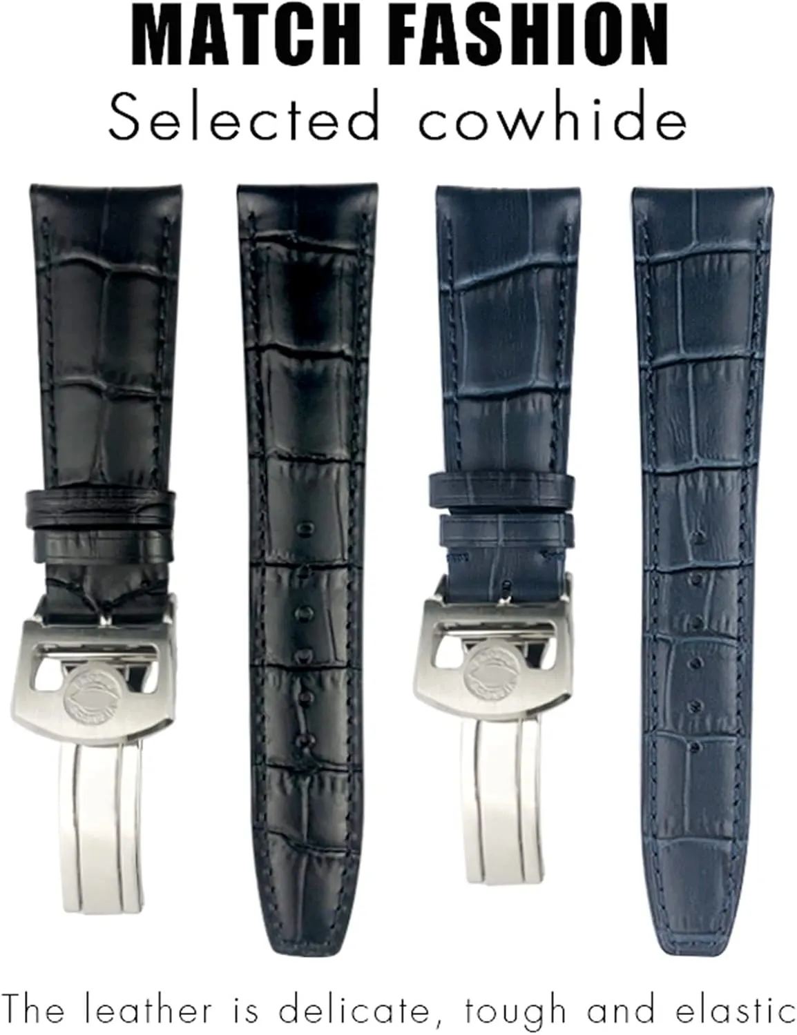 Leather 20mm 21mm 22mm thousandth fancy prevalent explosion neon Watch Strap Spherical Buckle Cowhide Watchband For IWC Portuguese Portofino Pilot Genuine 