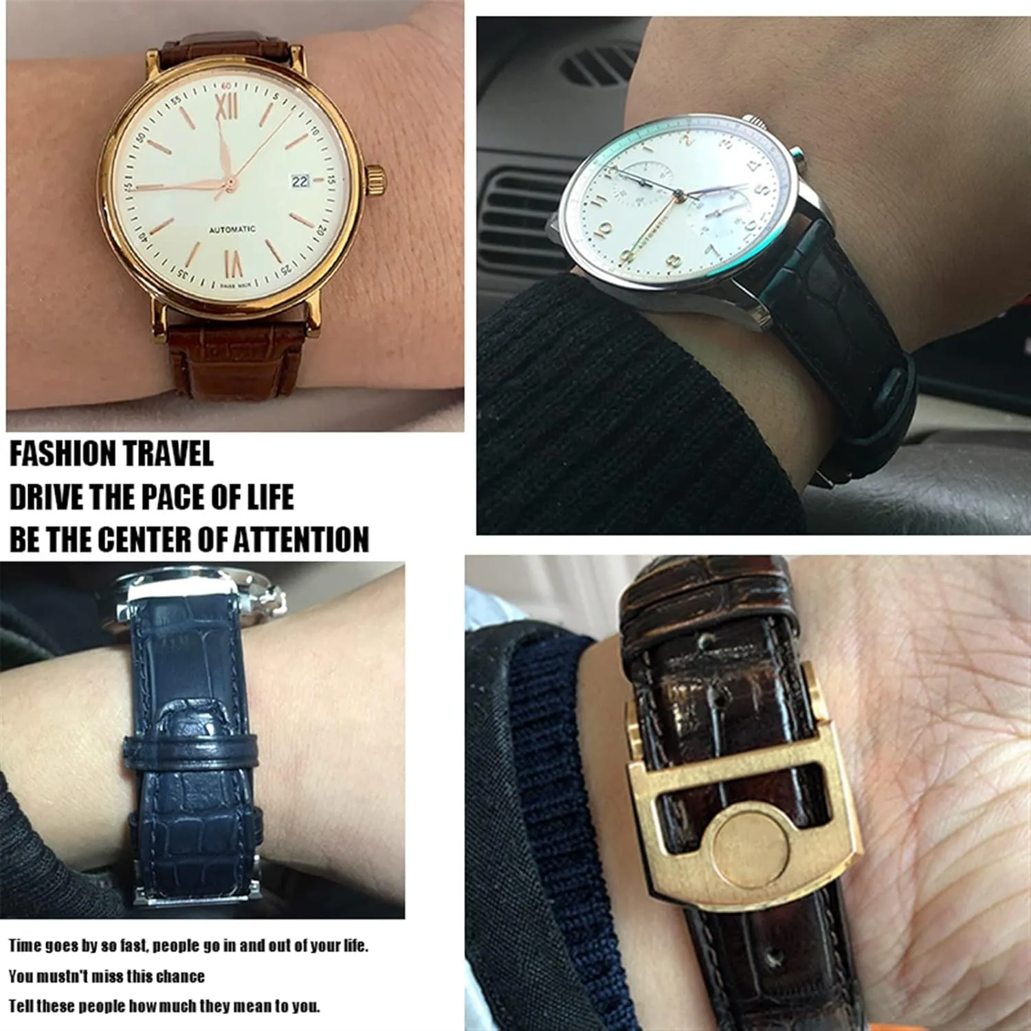 Leather 20mm 21mm 22mm thousandth fancy prevalent explosion neon Watch Strap Spherical Buckle Cowhide Watchband For IWC Portuguese Portofino Pilot Genuine 