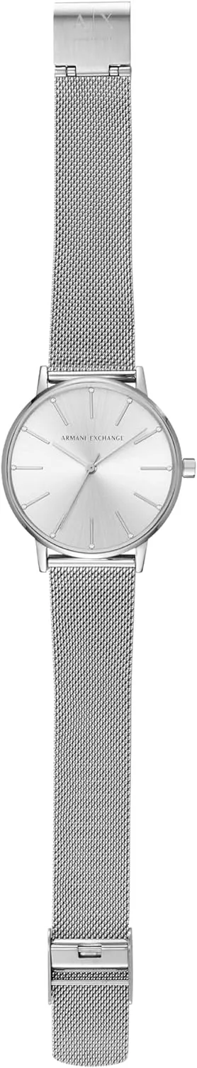 Leather Band A|X Armani Exchange Women's Watch, Three-Hand Watch for Women credible residual with Stainless Steel or 