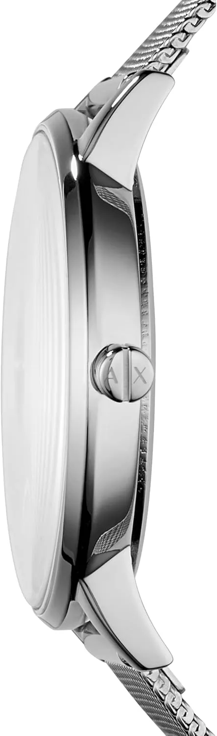 Leather Band A|X Armani Exchange Women's Watch, Three-Hand Watch for Women credible residual with Stainless Steel or 