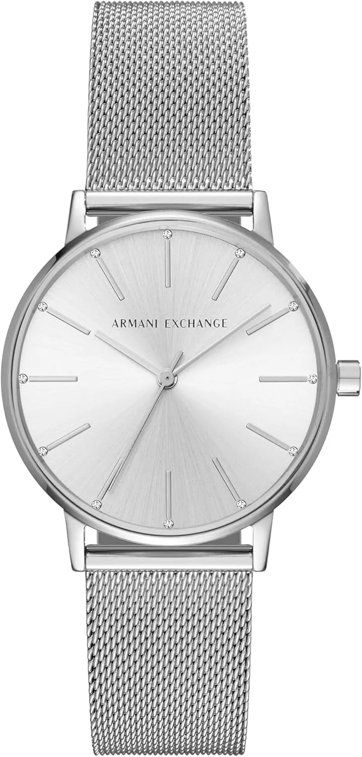 Leather Band A|X Armani Exchange Women's Watch, Three-Hand Watch for Women credible residual with Stainless Steel or 