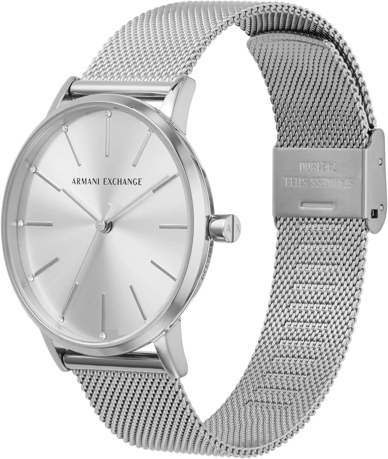 Leather Band A|X Armani Exchange Women's Watch, Three-Hand Watch for Women credible residual with Stainless Steel or 