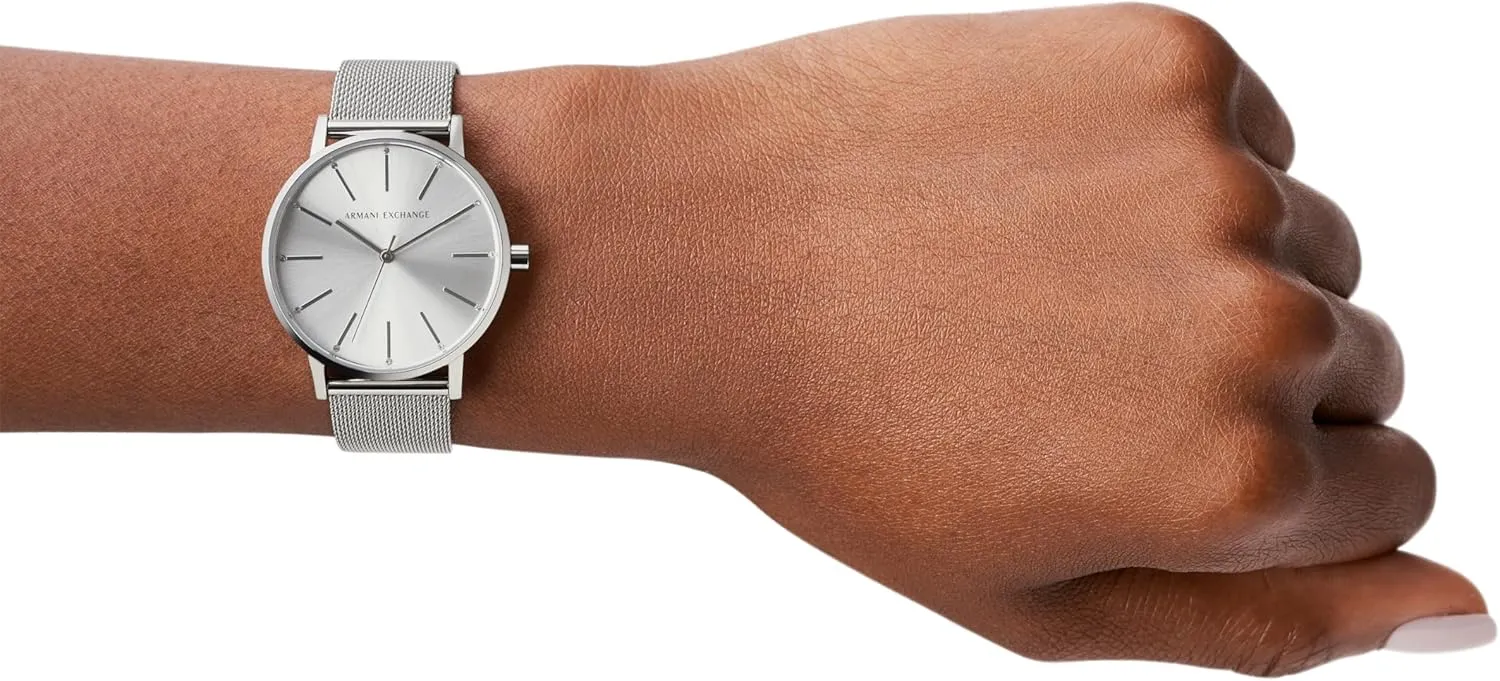 Leather Band A|X Armani Exchange Women's Watch, Three-Hand Watch for Women credible residual with Stainless Steel or 
