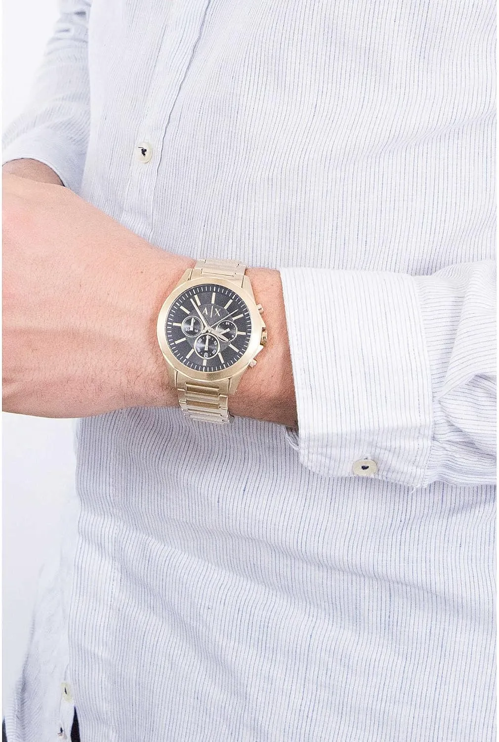 Leather Band A|X classic authorize intrinsic Armani Exchange Chronograph Watch for Men with Stainless Steel, Silicone or 
