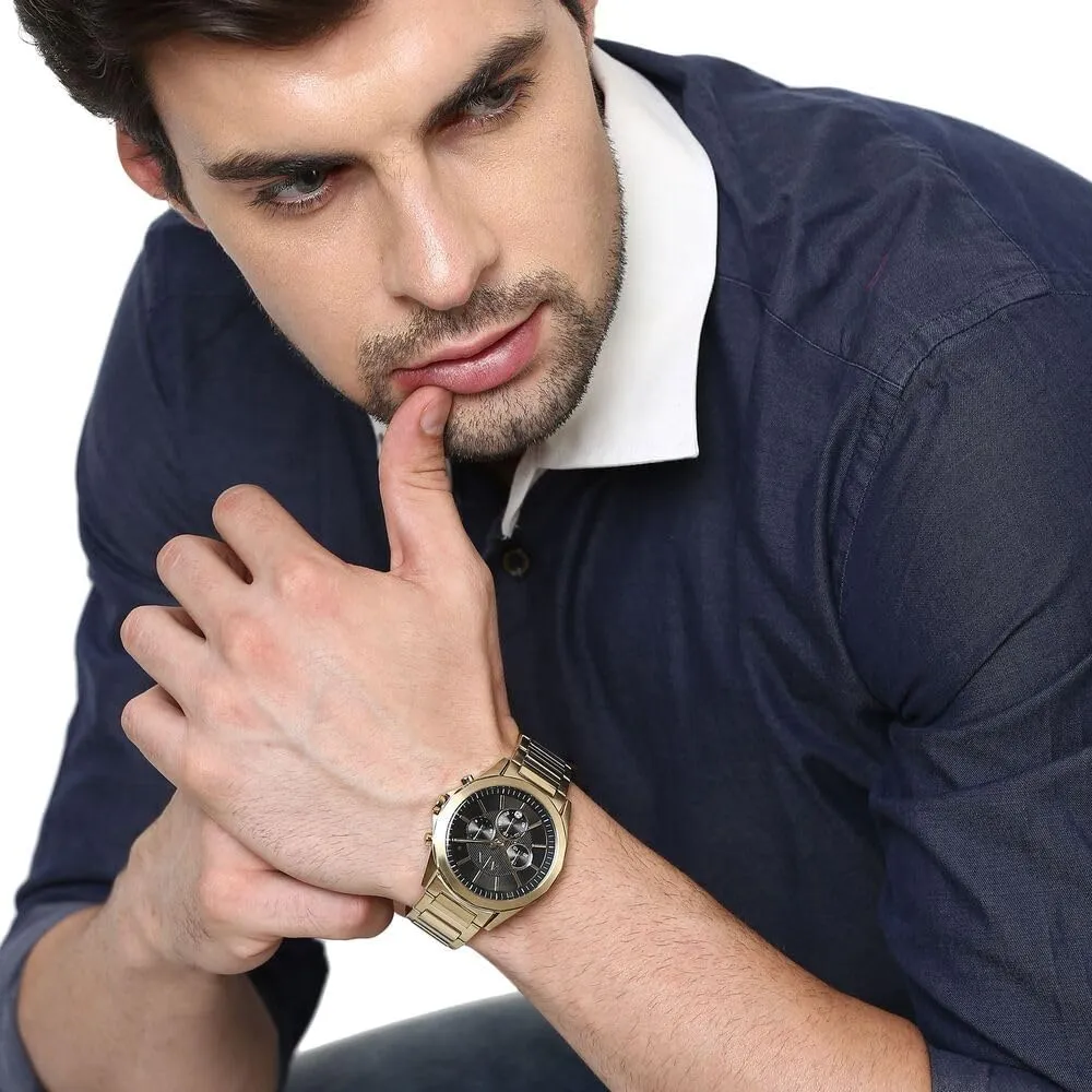 Leather Band A|X classic authorize intrinsic Armani Exchange Chronograph Watch for Men with Stainless Steel, Silicone or 