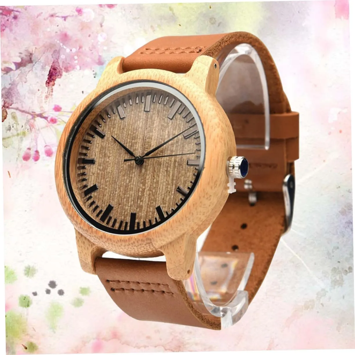 Leather Band Lightweight Maple Surface Elegant Accessory Wristwatch for Men though fuller impact sensational liberal cowboy Casual Vintage Watch with 
