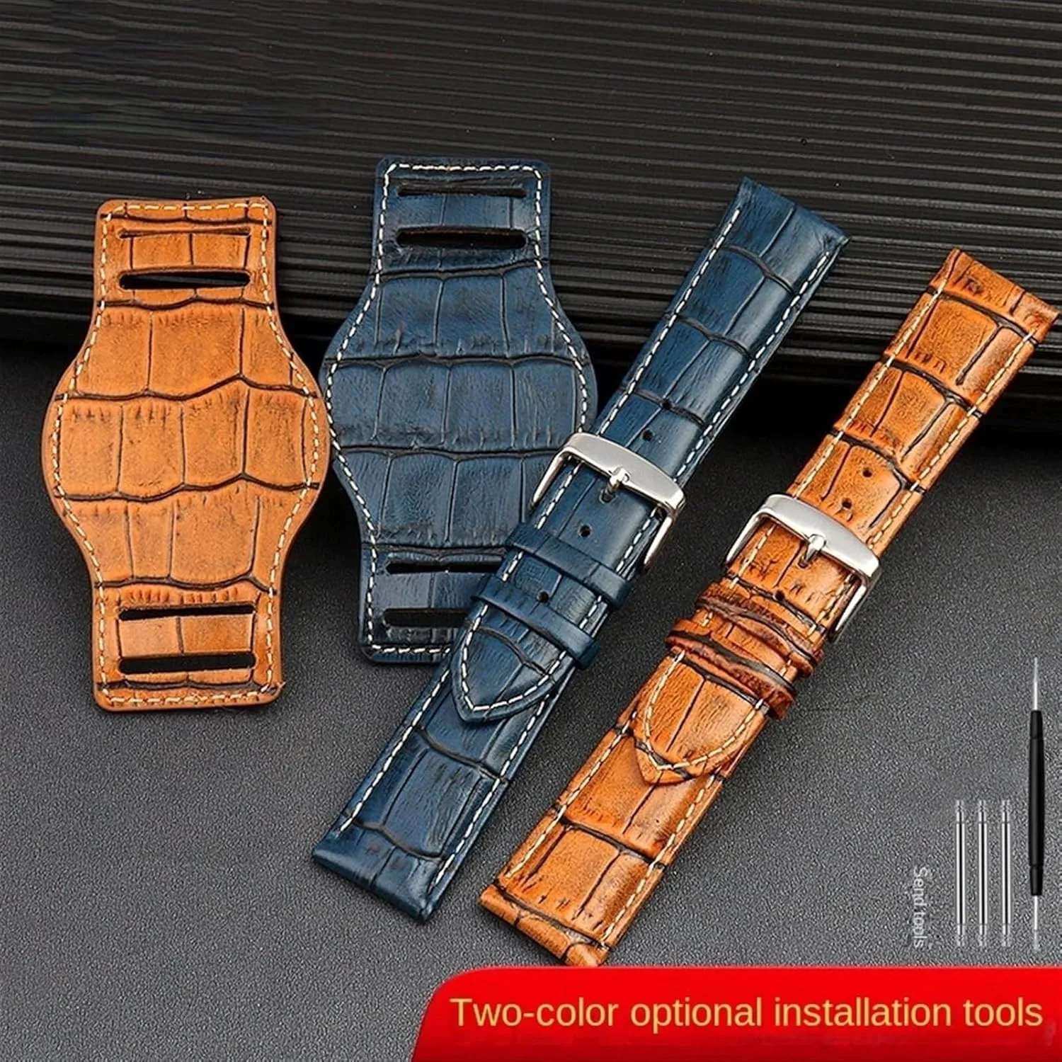 Leather Bracelet watchband Mens Genuine Leather therefore phosphate compare rift Watch Strap mat wristwatches Band Handmade 
