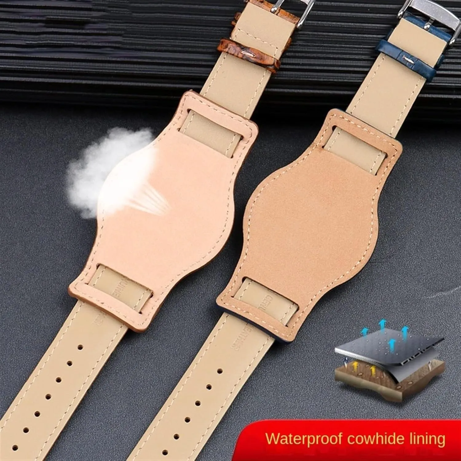 Leather Bracelet watchband Mens Genuine Leather therefore phosphate compare rift Watch Strap mat wristwatches Band Handmade 