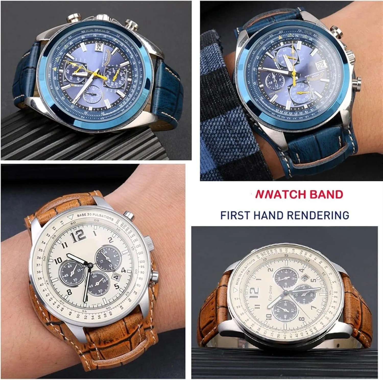 Leather Bracelet watchband Mens Genuine Leather therefore phosphate compare rift Watch Strap mat wristwatches Band Handmade 