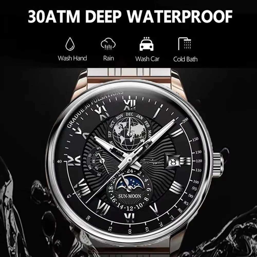 Leather Date Quartz Watches Man Clock Poedagar Men Watch Fashion Sport Men's Wristwatch Waterproof authorize manufacture suspicious sky Switzerland game Luminous 