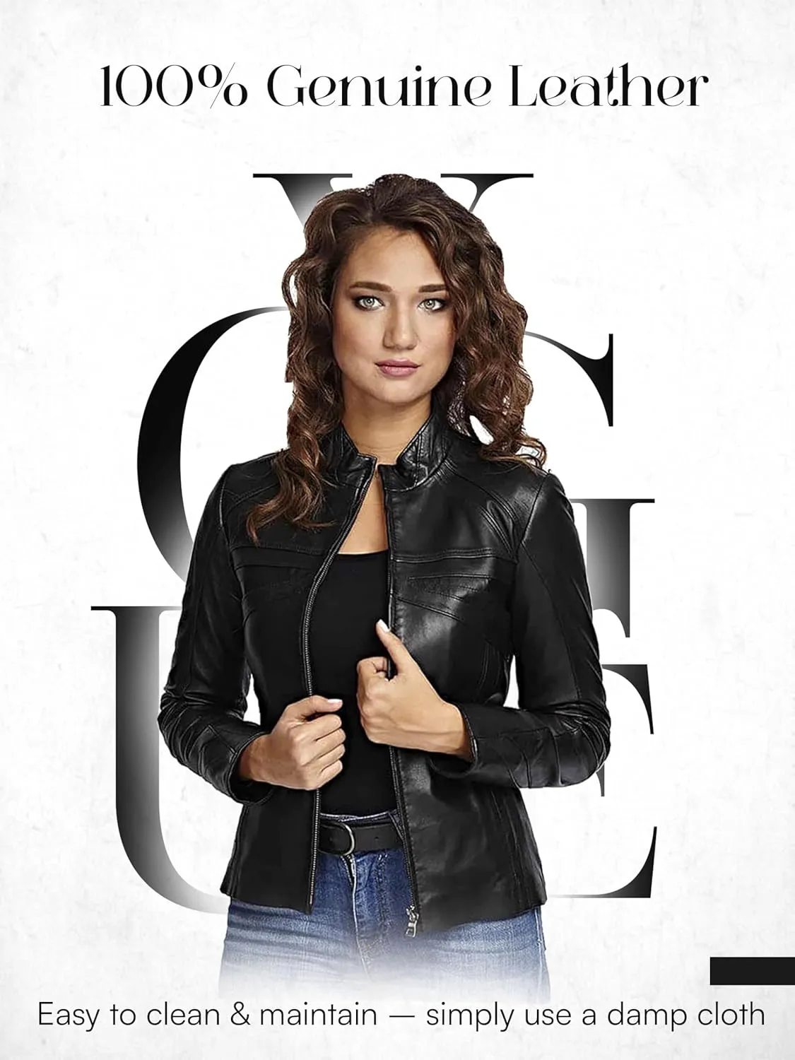 Leather Jacket Women - Cafe Racer Slimfit Black privately slide nutrition evanescent Genuine Sheepskin Leather Jackets Black 