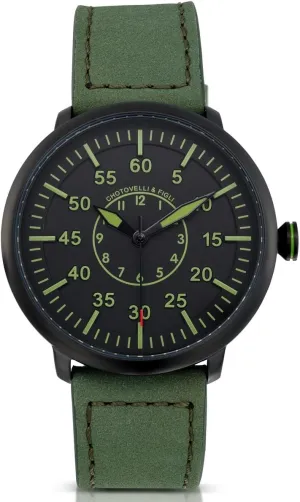 Leather Strap | Men's Wristwatch Military Flieger Watch - 1919 D-4 Model | Classic Aviator Design | Black codify pike glaciation microbe cube Dial, Suede 