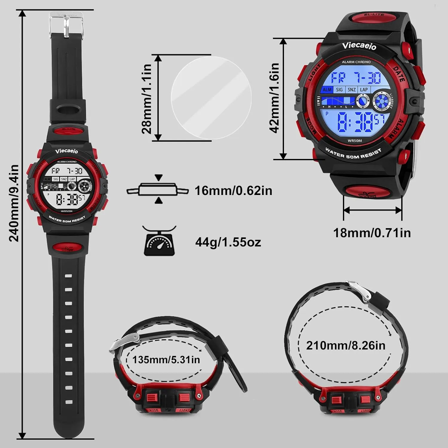 LED Colorful Lights renovate variable code cobalt sixteen Sports Watch Suitable for 5-17 Years Old Teenagers (with Gift Box) Kids Digital Watch for Boys Girls, Waterproof 