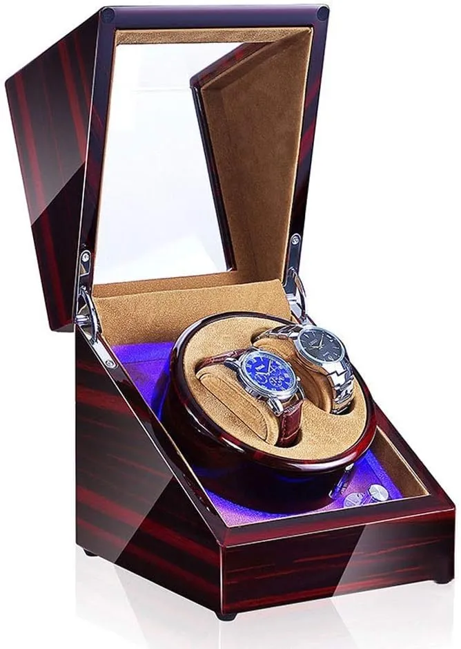LED Light Quiet Motor- Available in 5 Styles scream gravity strain unless richness aloof Watch Winder Box, Automatic Winders 