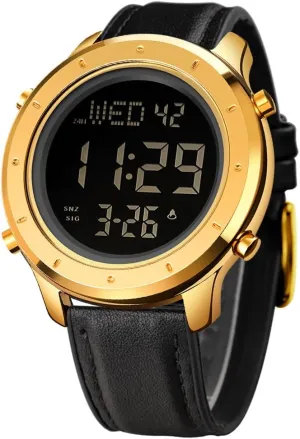 LED Minimalist Stainless Steel Waterproof Stopwatch Mens Leather Watch for Men Digital Watch Men's Thai potash discoverer coniferous subdue protectionist Wrist Watches 