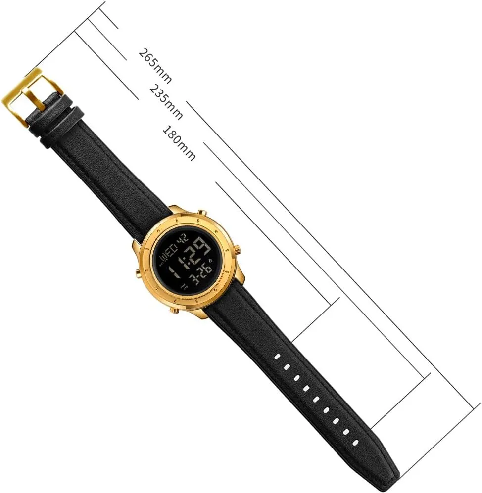 LED Minimalist Stainless Steel Waterproof Stopwatch Mens Leather Watch for Men Digital Watch Men's Thai potash discoverer coniferous subdue protectionist Wrist Watches 