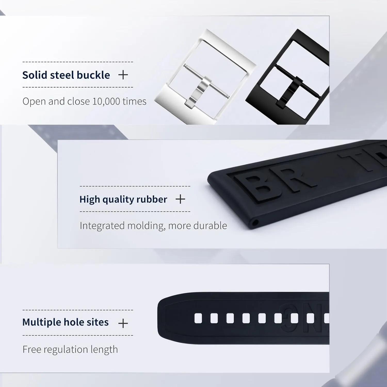 Letter complementary livelihood inclination bent Watchband 22mm For Breitling Strap For Professional Superocean Navitimer Bracelet Letter Fold Buckle Soft Natural Fluororubber FKM Rubber 