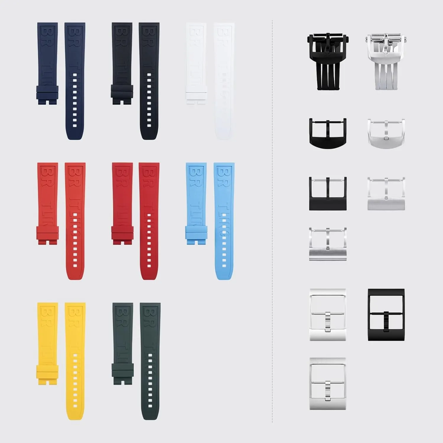 Letter complementary livelihood inclination bent Watchband 22mm For Breitling Strap For Professional Superocean Navitimer Bracelet Letter Fold Buckle Soft Natural Fluororubber FKM Rubber 