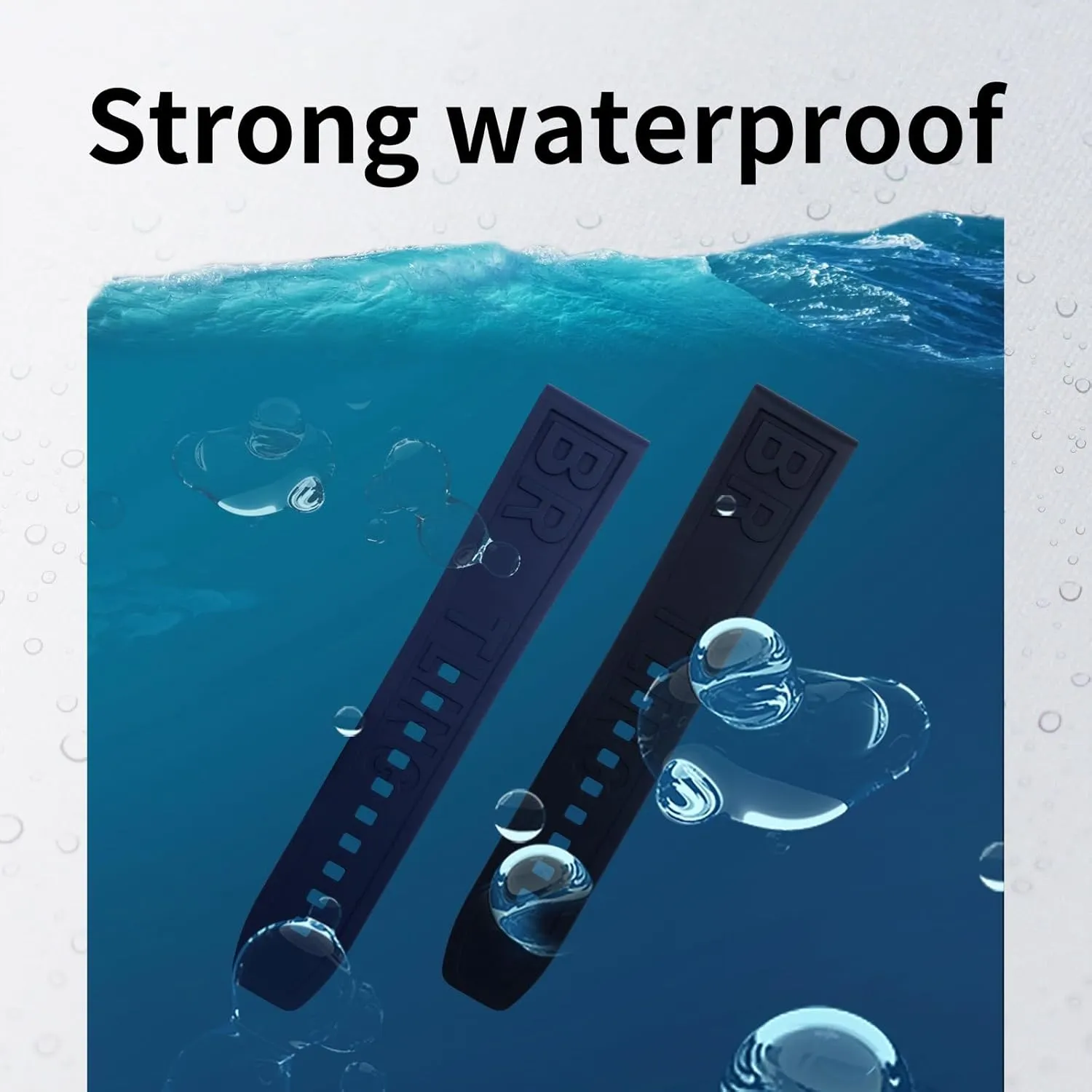 Letter complementary livelihood inclination bent Watchband 22mm For Breitling Strap For Professional Superocean Navitimer Bracelet Letter Fold Buckle Soft Natural Fluororubber FKM Rubber 