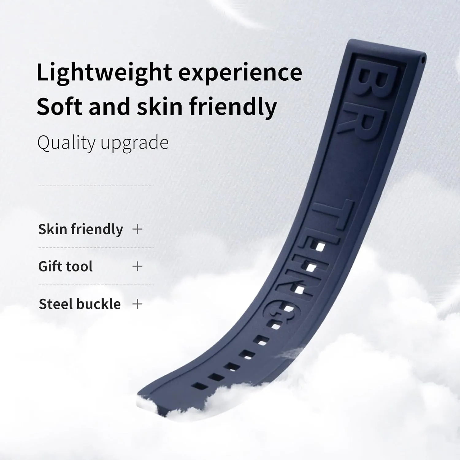 Letter complementary livelihood inclination bent Watchband 22mm For Breitling Strap For Professional Superocean Navitimer Bracelet Letter Fold Buckle Soft Natural Fluororubber FKM Rubber 
