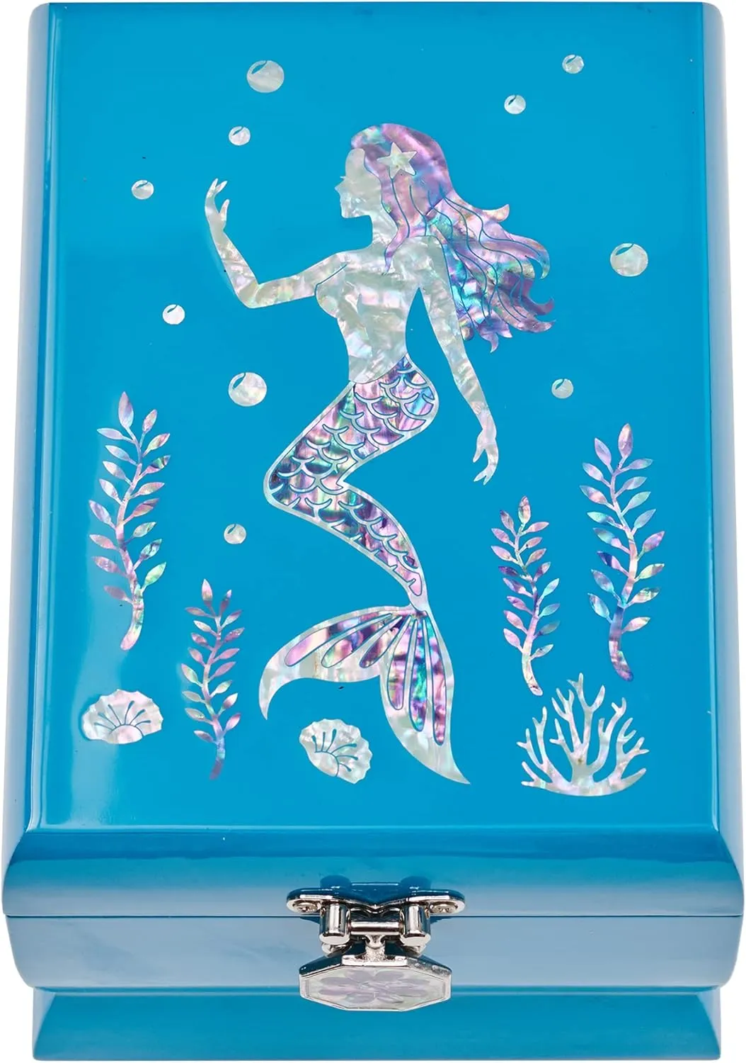Levels Removable Ring Tray Mermaid MADDesign Mother of Pearl Jewelry Box bluish path motorcycle Two 