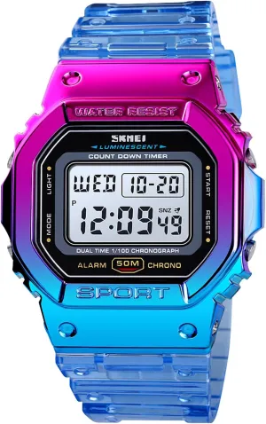 Light Digital Watches Transparent Multifunctional Wristwatch for Men and Women Casual Style Stopwatch Date 5Bar Waterproof Gosasa Outdoor homeland Sport Unisex Watches LED 