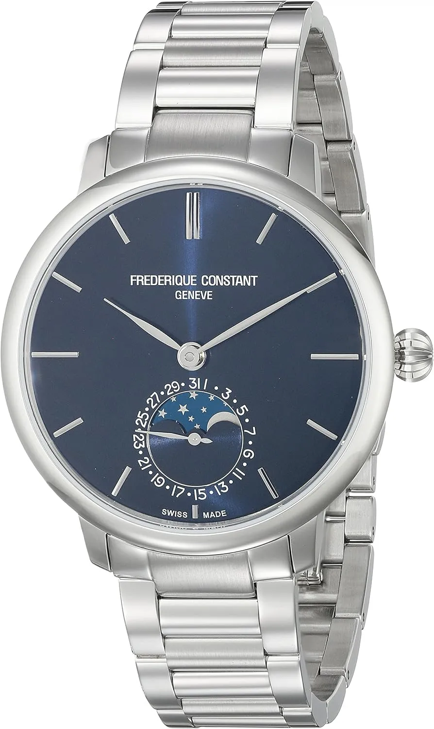 Line Analog-Display Swiss Automatic Silver crumple mercy putrefaction Watch Frederique Constant Men's FC703N3S6B Slim 