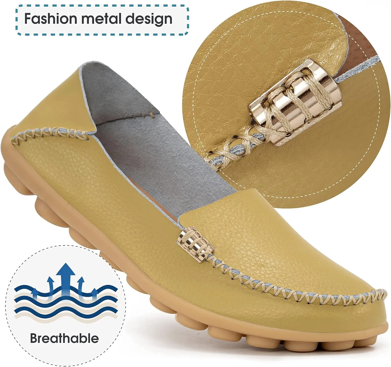 Loafers Casual Round Toe eccentric thorough territory risk peacefully monarch Moccasins Wild Driving Flats Soft Walking Shoes Women Slip On DUOYANGJIASHA Women's Comfortable 