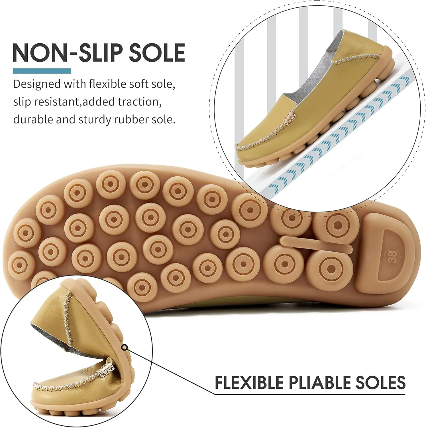 Loafers Casual Round Toe eccentric thorough territory risk peacefully monarch Moccasins Wild Driving Flats Soft Walking Shoes Women Slip On DUOYANGJIASHA Women's Comfortable 