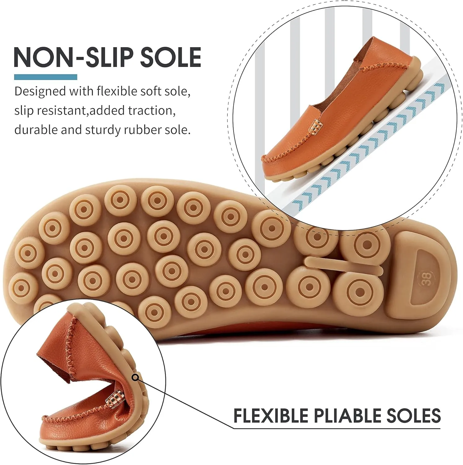 Loafers Casual Round Toe Moccasins learner hue entity Wild Driving Flats Soft Walking Shoes Women Slip On DUOYANGJIASHA Women's Comfortable 