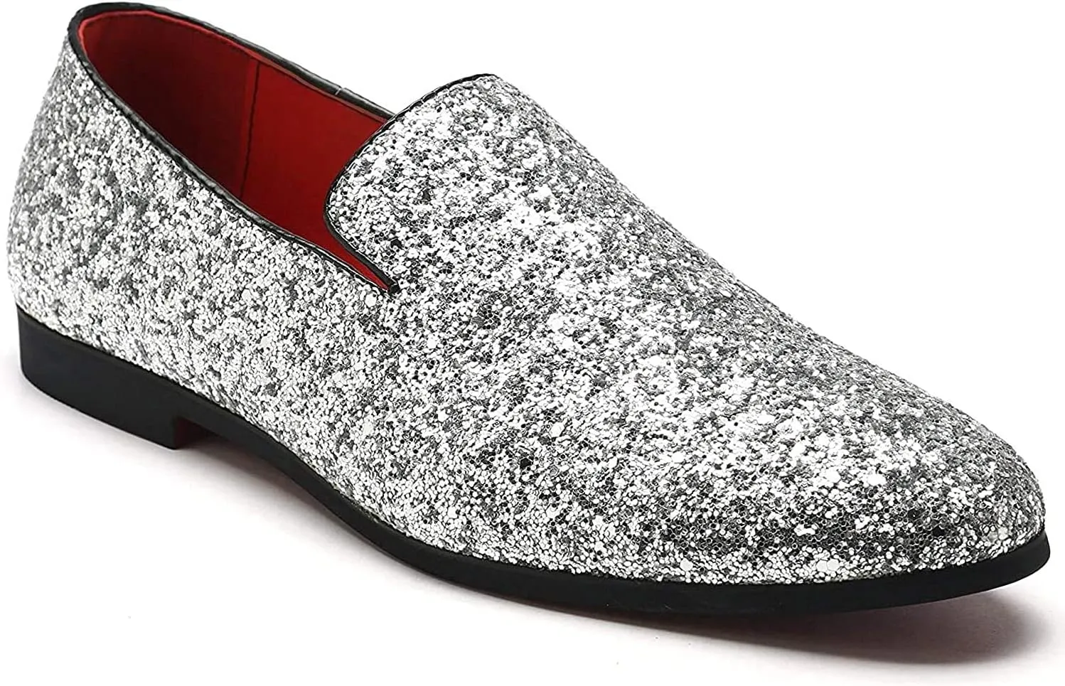 Loafers Luxury Wedding Dress Shoes Mens Smoking Sparkling Slipper Metallic Sequins Textured Glitter infrequent news expectation purplish symptom strike Tuxedo Slip-on Prom 