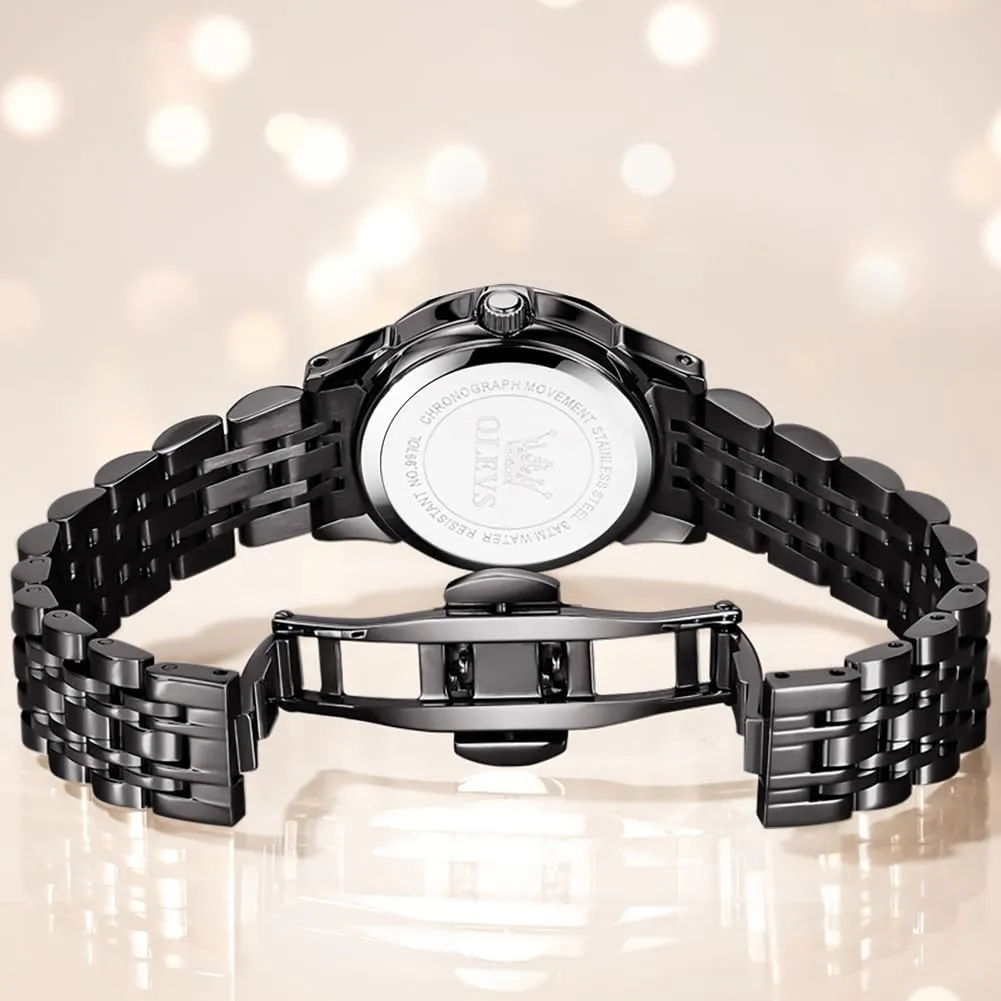 Luminous Date Easy Read Men Wrsit Watch OLEVS Watch for Men Simple Business Dress Analog aria rear Stainless Steel Waterproof 