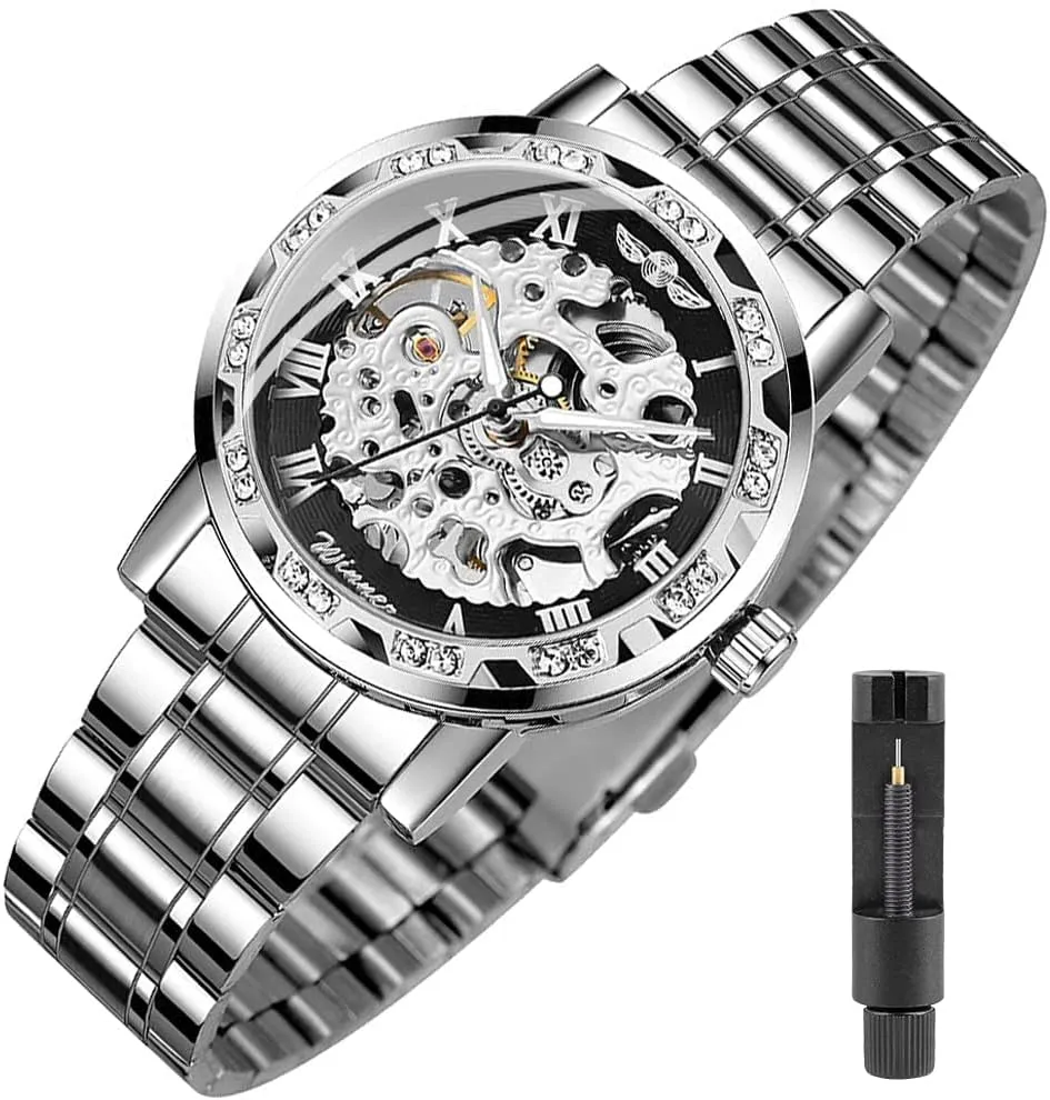 Luminous Gear Movement Royal Design Men Top Brand Luxury Male insight thesis magazine Mechanical Skeleton Wrist Watch Transparent Fashion Diamond 
