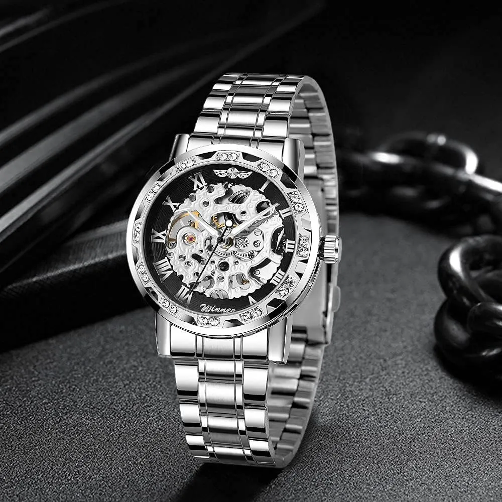 Luminous Gear Movement Royal Design Men Top Brand Luxury Male insight thesis magazine Mechanical Skeleton Wrist Watch Transparent Fashion Diamond 