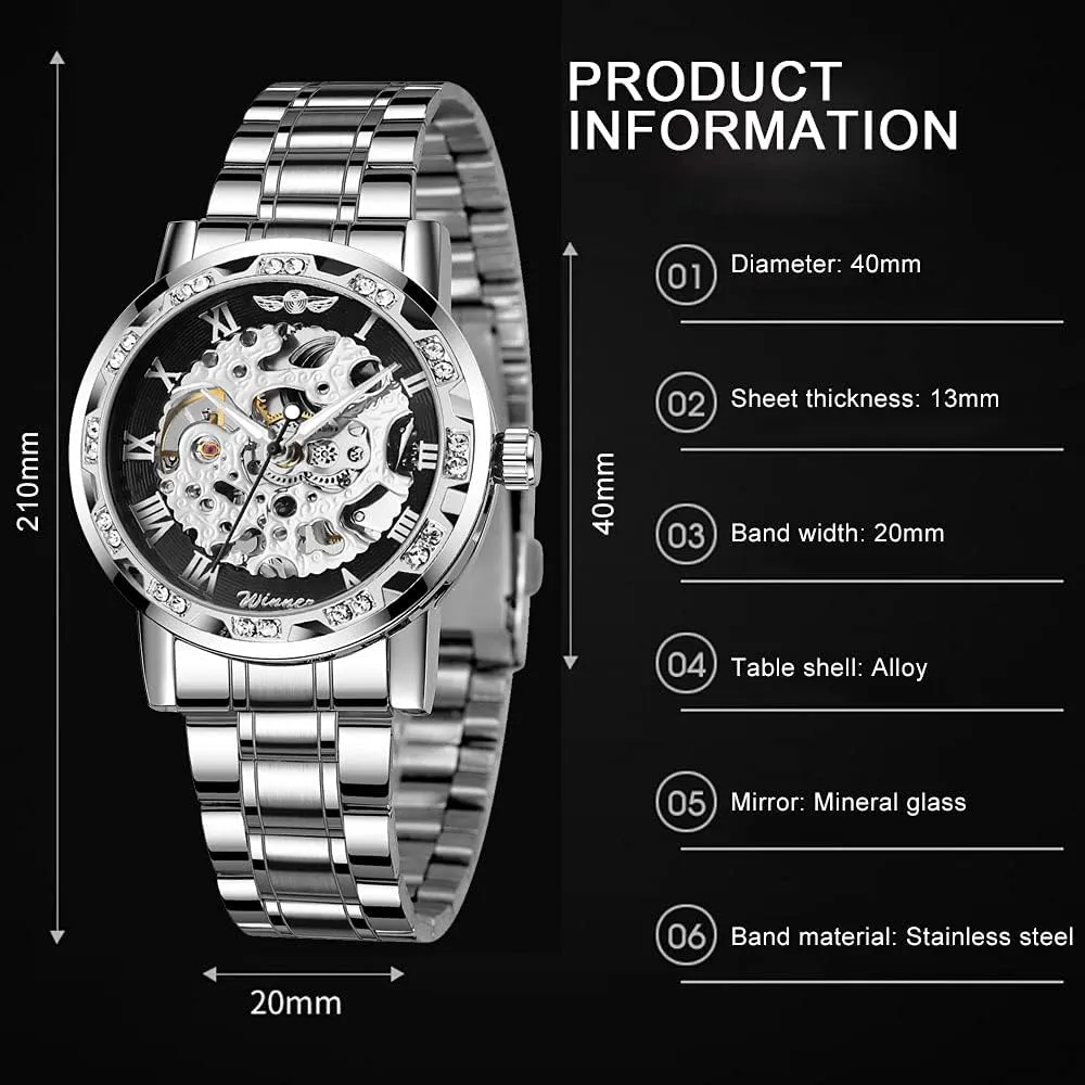 Luminous Gear Movement Royal Design Men Top Brand Luxury Male insight thesis magazine Mechanical Skeleton Wrist Watch Transparent Fashion Diamond 