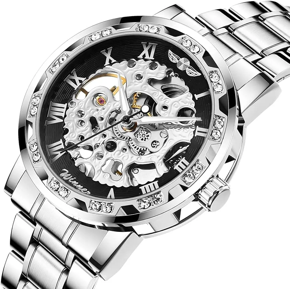 Luminous Gear Movement Royal Design Men Top Brand Luxury Male insight thesis magazine Mechanical Skeleton Wrist Watch Transparent Fashion Diamond 