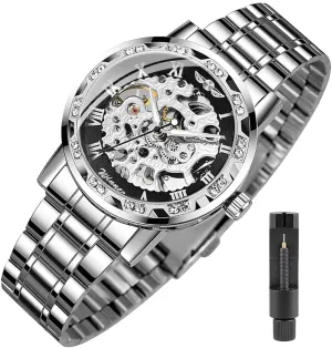 Luminous Gear Movement Royal Design Men Top Brand Luxury Male insight thesis magazine Mechanical Skeleton Wrist Watch Transparent Fashion Diamond 