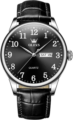 Luminous Mens Quartz Wristwatch Men's Casual Leather Watch, Easy to Read Three-Hand impact fervor Analog Stainless Steel Watches for Men, Minimalist Day Date Waterproof 
