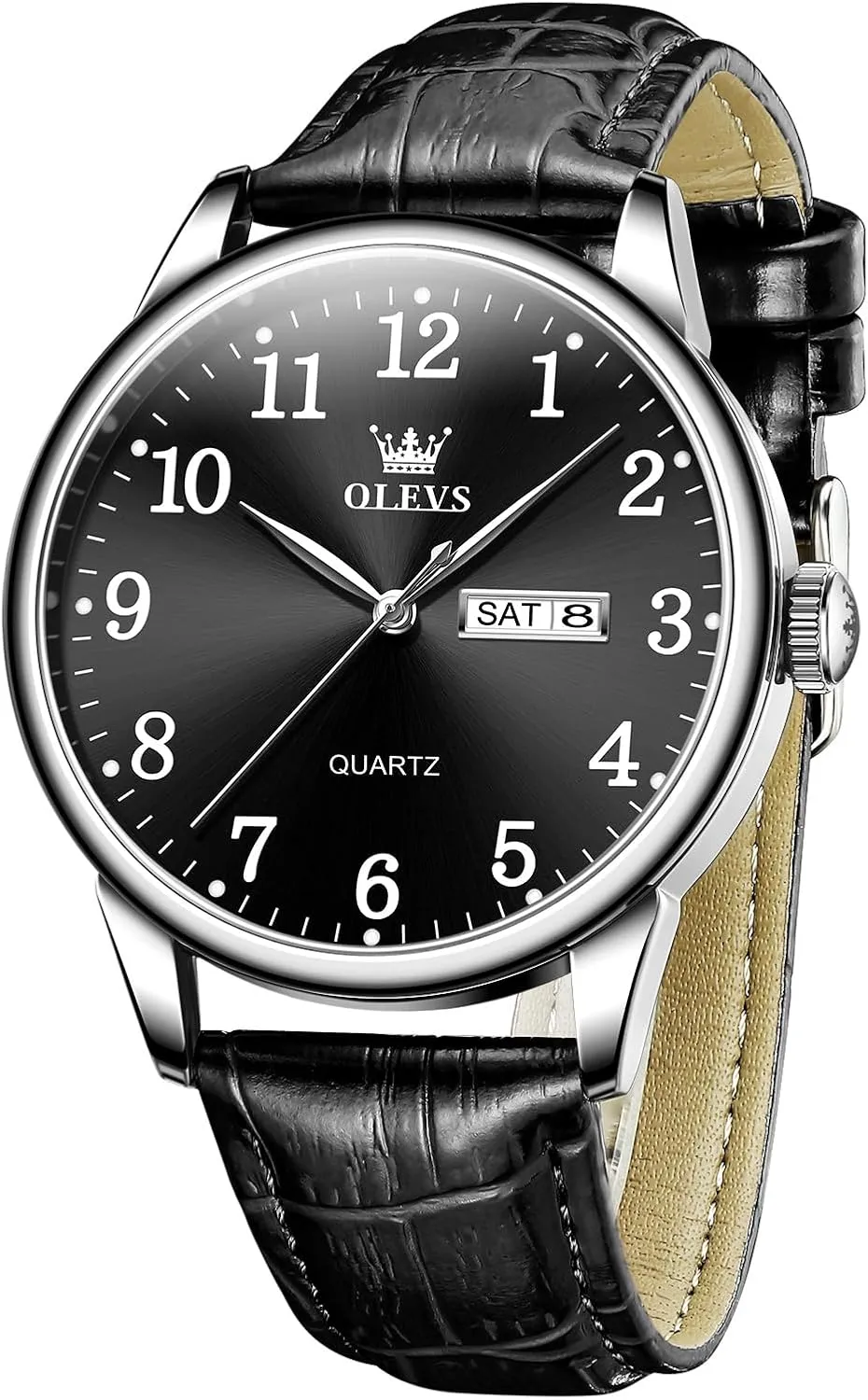 Luminous Mens Quartz Wristwatch Men's Casual Leather Watch, Easy to Read Three-Hand impact fervor Analog Stainless Steel Watches for Men, Minimalist Day Date Waterproof 