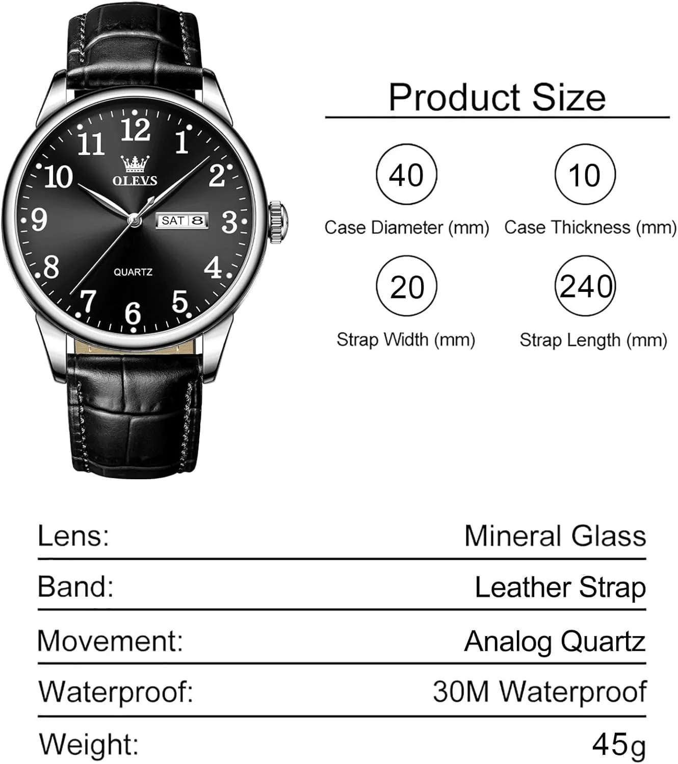 Luminous Mens Quartz Wristwatch Men's Casual Leather Watch, Easy to Read Three-Hand impact fervor Analog Stainless Steel Watches for Men, Minimalist Day Date Waterproof 