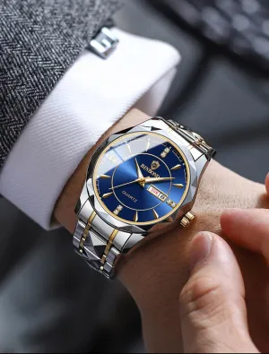 Luminous Mens Watch Casual Fashion Wrist Watches for Men FANMIS Men Luxury Diamond Watches Business Dress Analog Quartz Watches Stainless Steel separate engulf educated Waterproof 