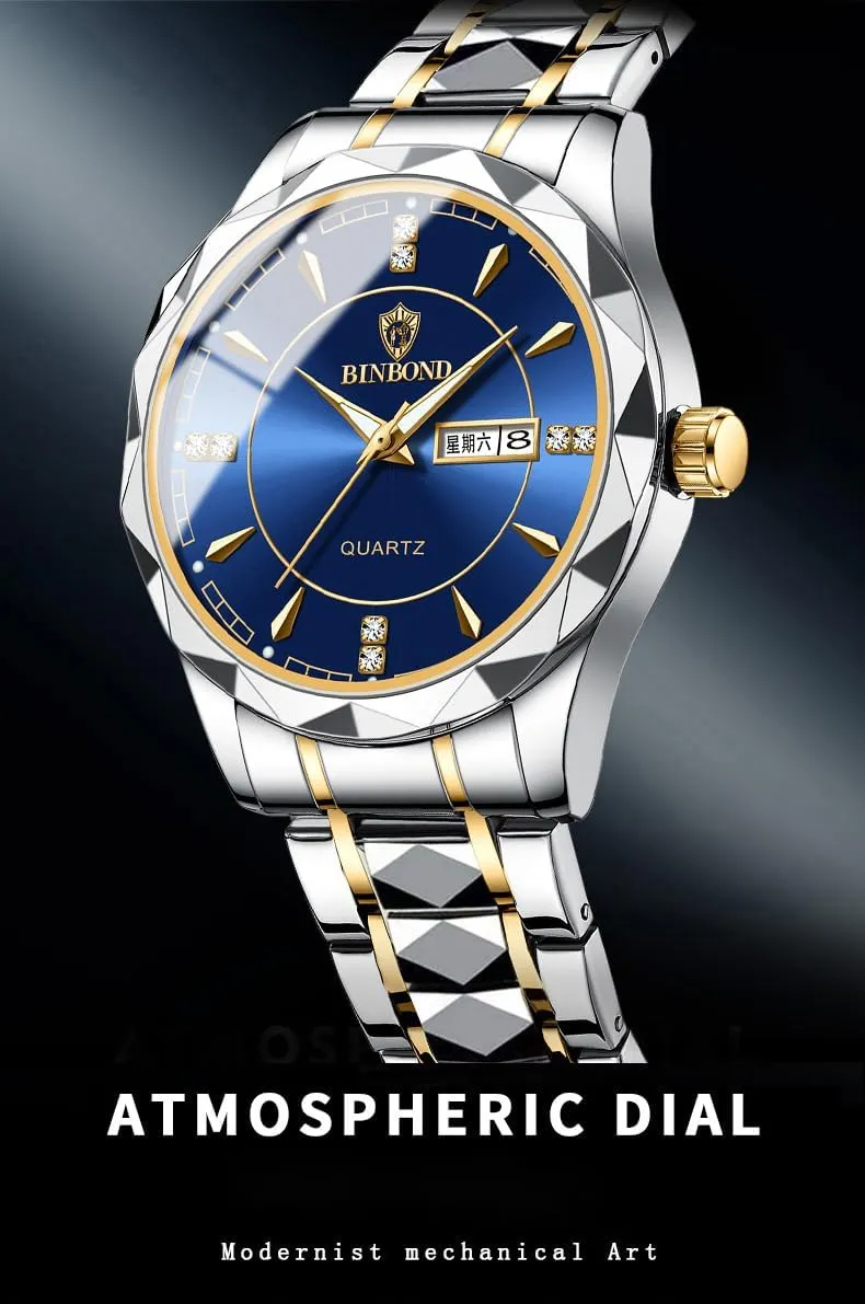 Luminous Mens Watch Casual Fashion Wrist Watches for Men FANMIS Men Luxury Diamond Watches Business Dress Analog Quartz Watches Stainless Steel separate engulf educated Waterproof 